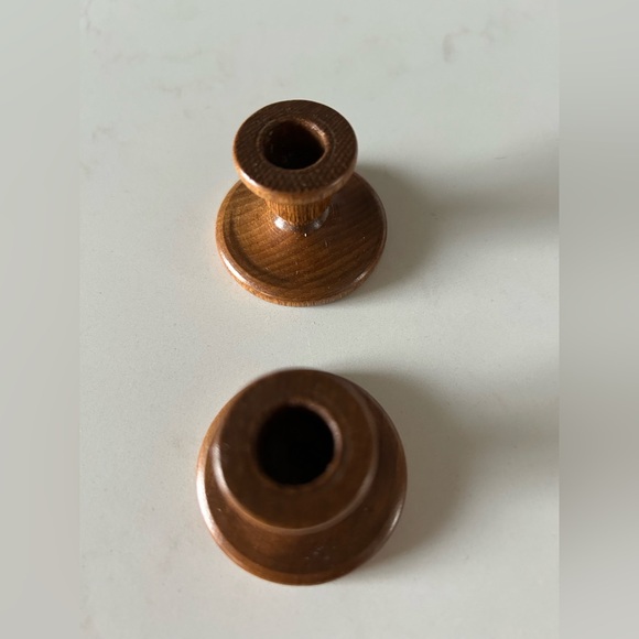 Vintage Miniature lathe-turned wooden candle holders - Picture 5 of 5